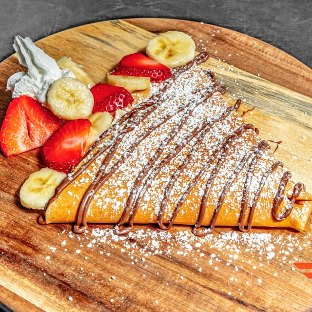 Strawberry Banana Nutella Crepe.